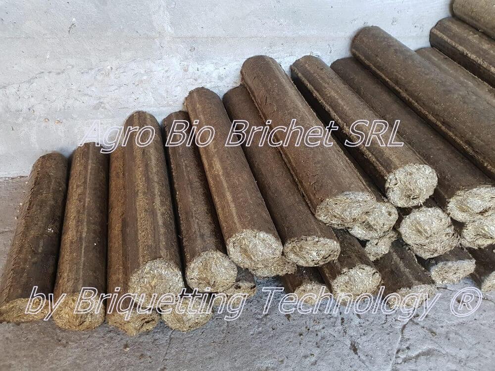 Straw briquettes output at Floroaica