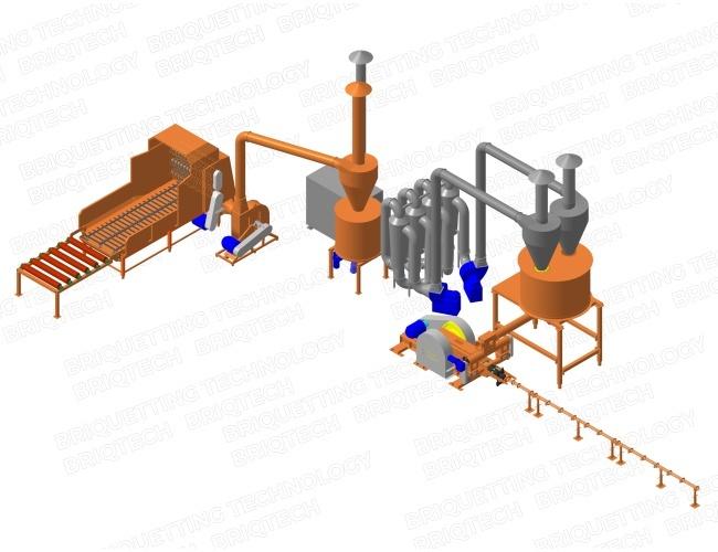 Rapeseed straw briquetting line, briquettes 600 kg/hour