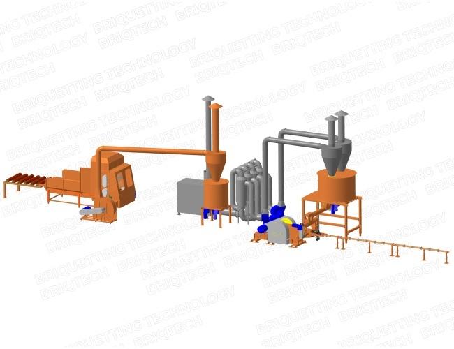 Rapeseed straw briquetting line, briquettes 600 kg/hour