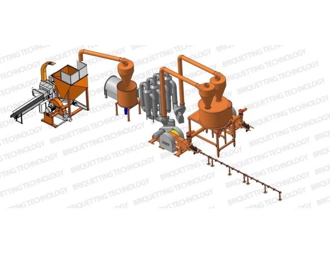 Rapeseed-straw briquetting line, briquettes 400-500 kg/h