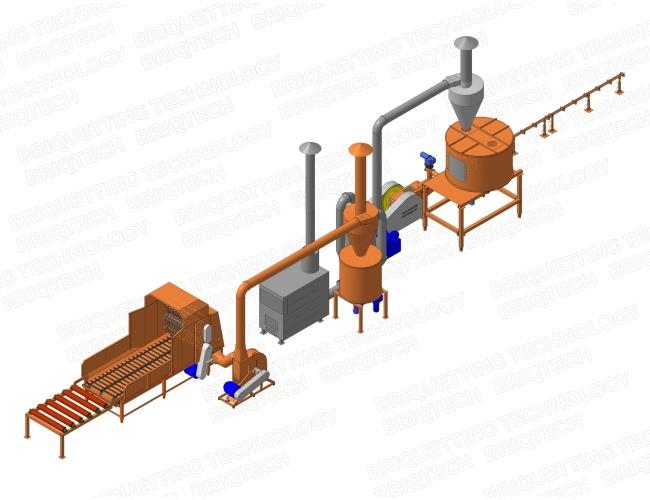 Rapeseed-straw Briquetting Line, 300-400 kg/h