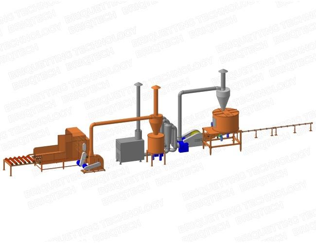 Rapeseed-straw briquetting line, briquettes 400-500 kg/h