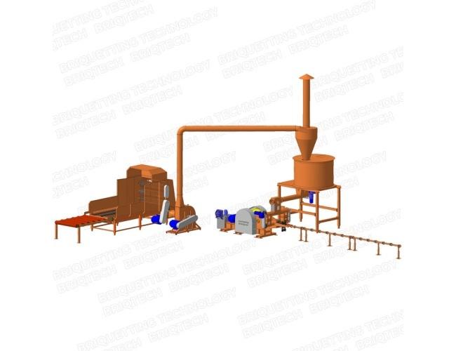 Rapeseed straw briquetting line, briquettes 600 kg/hour