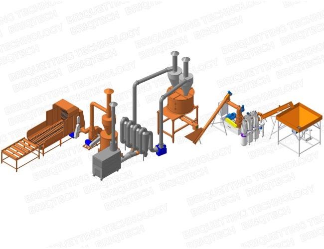 Line for Briquetting Briquettes and Pelletizing Pellets