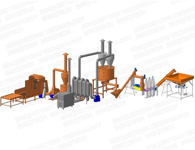 Flat Die Pellet Production Line, 500-800 kg/h