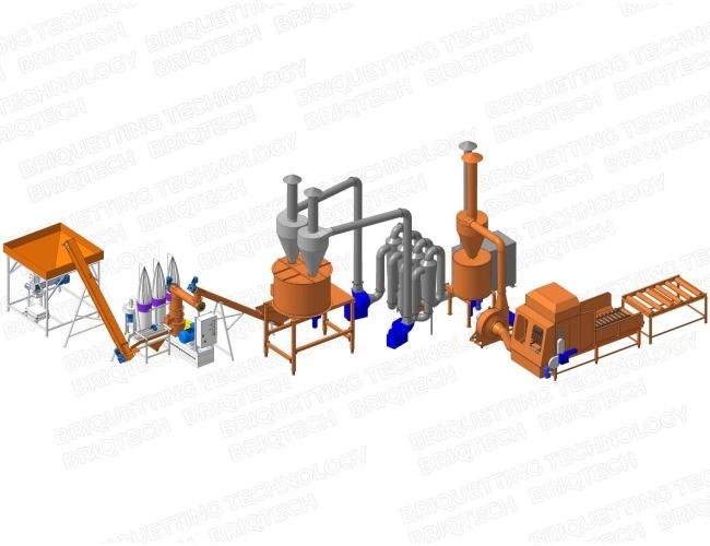 Flat Die Pellet Production Line, 500-800 kg/h