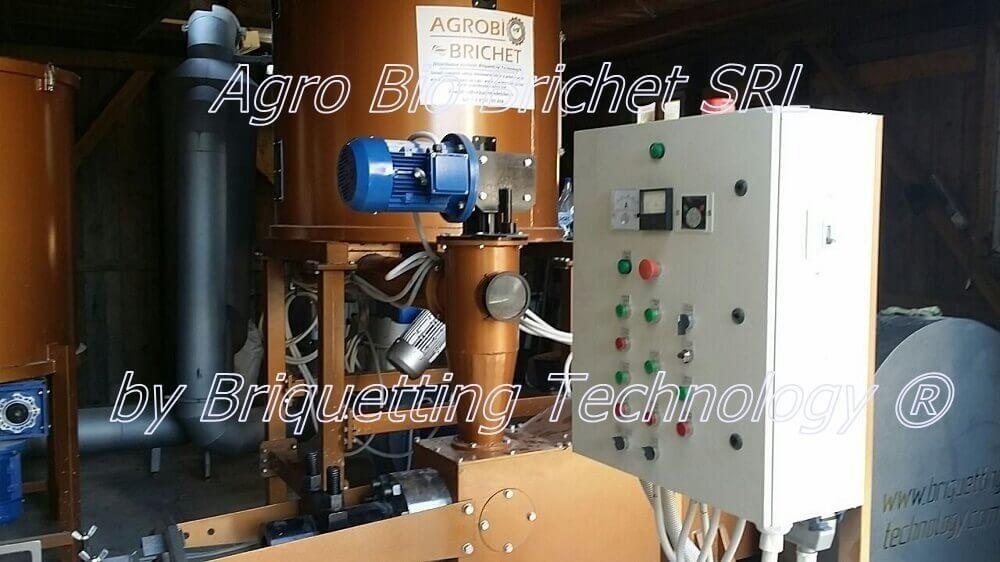 Sawdust briquette factory in Posestii Pamanteni